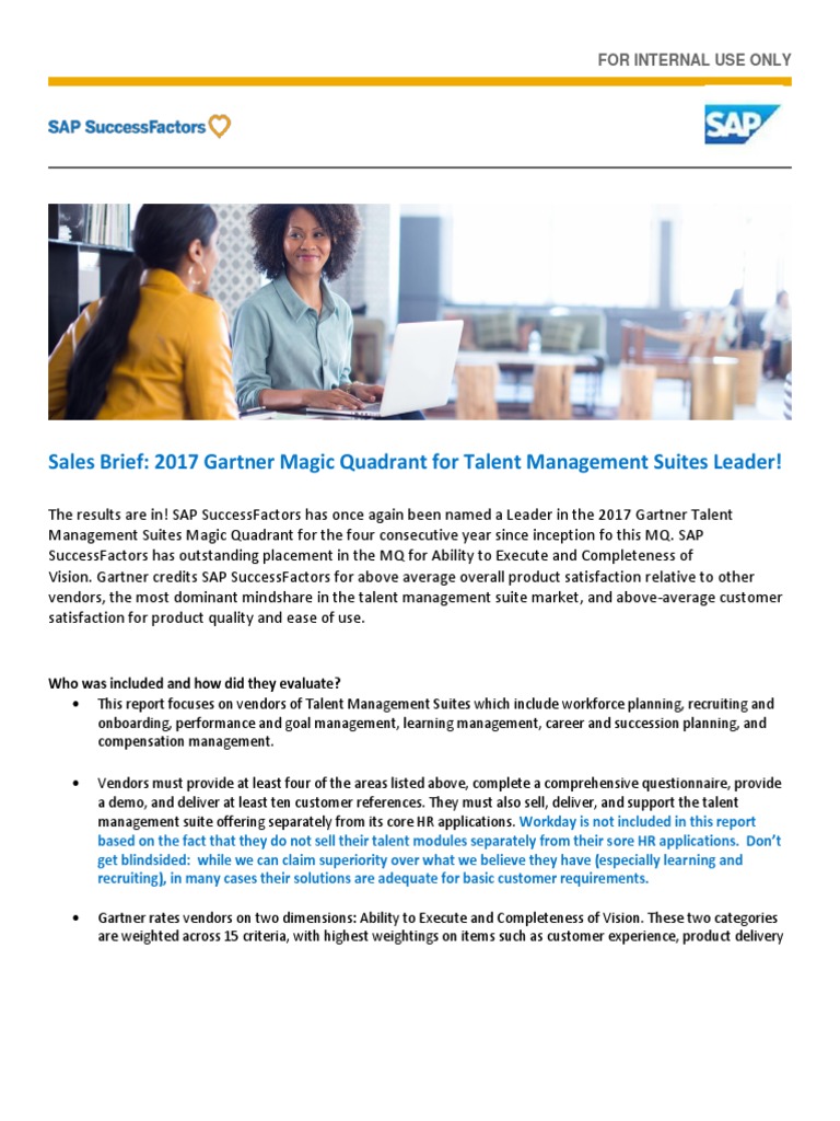 Sales Brief 2017 Gartner Magic Quadrant For Talent Management Suites