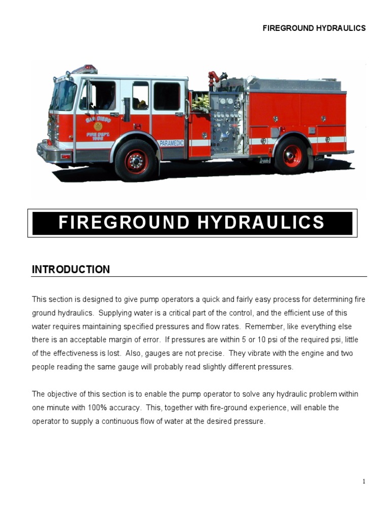 Fireground Hydraulics Fraction (Mathematics) Pressure