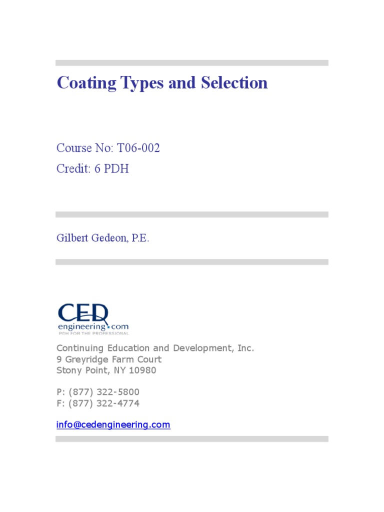 Coating Types And Selection Pdf Varnish Paint