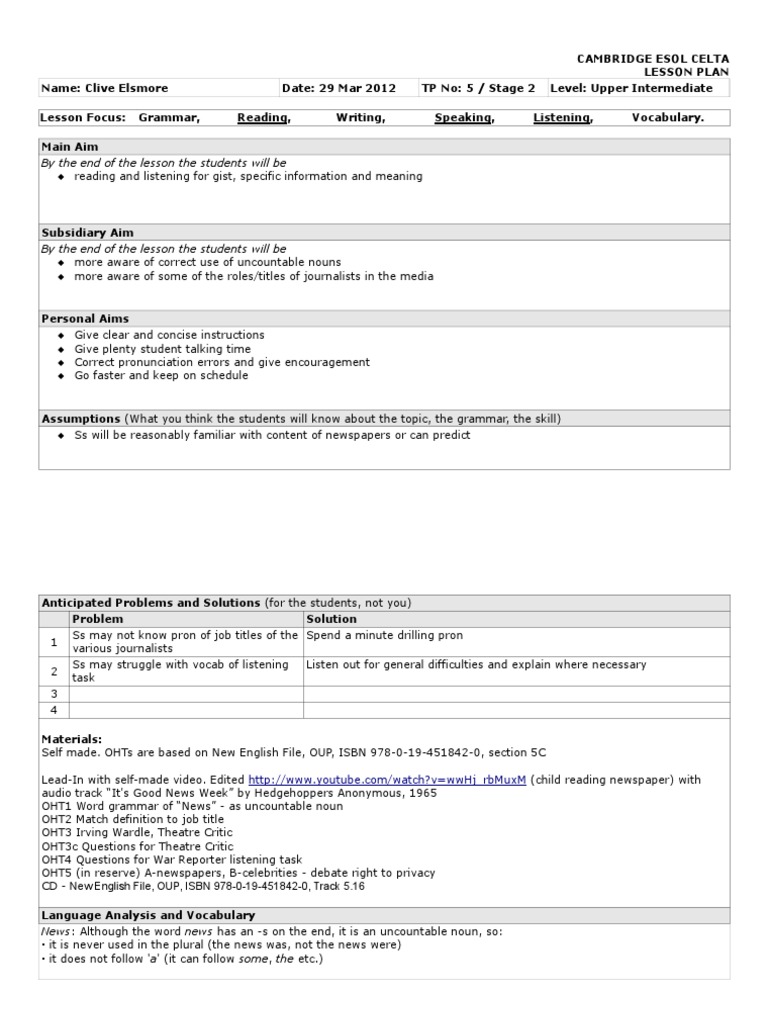 Lesson-Plan-Tp5-Media5 Reading PDF | PDF