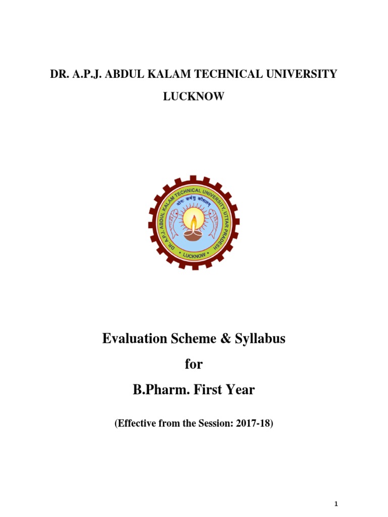 BPharm I Year Syllabus (Effective From 2017-18) | PDF | Matrix ...