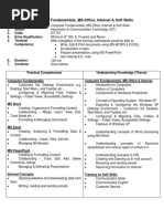 Modules Computer Fundamentals, MS-Office, Internet & Soft Skills