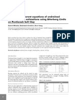 Analysis of equations estimating undrained shear strength from Atterberg limits