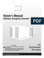 Owner's Manual: Stationary Emergency Generator