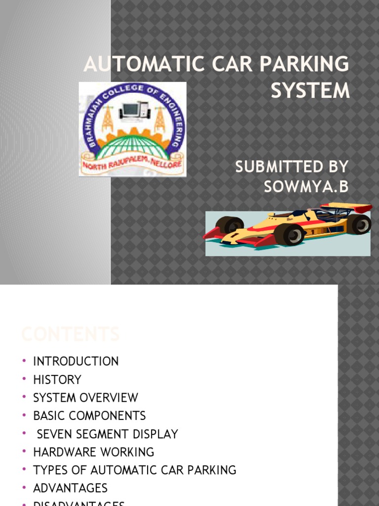 Automatic Car Parking System Overview | PDF | Elevator | Parking Lot