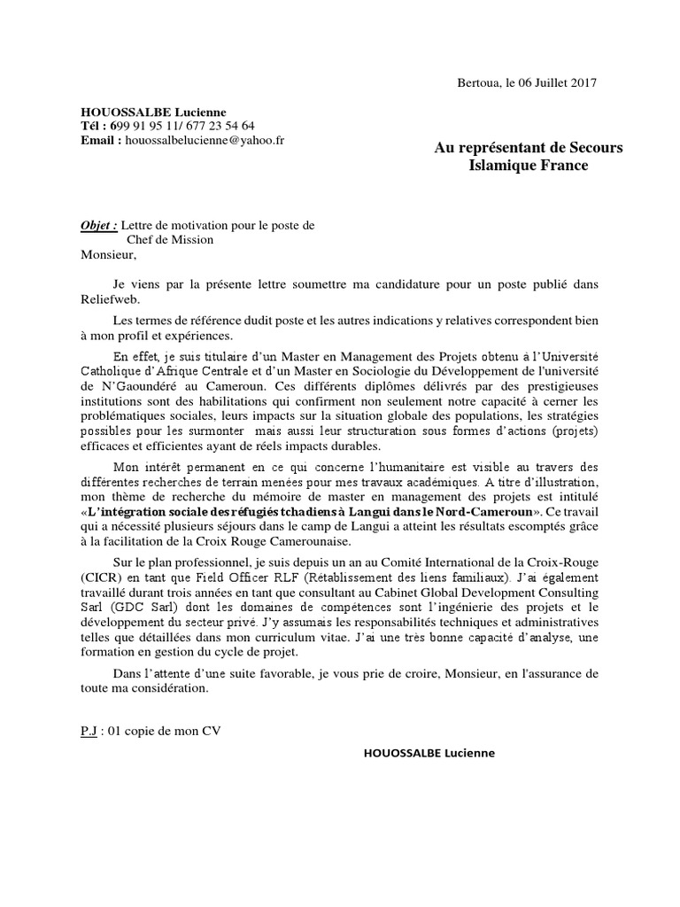 Lettre de motivation yahoo