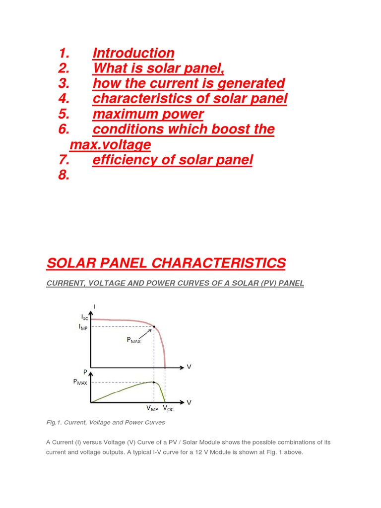Solar Panel Characteristics and MPP | PDF | Photovoltaics | Solar Cell