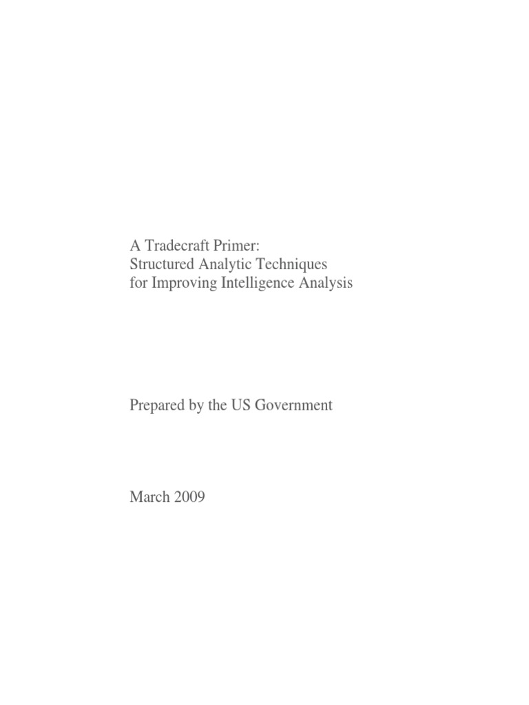  structured analytic techniques pdf pdf intelligence analysis 