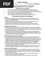 Carol Donlon Professional Resume July 2017