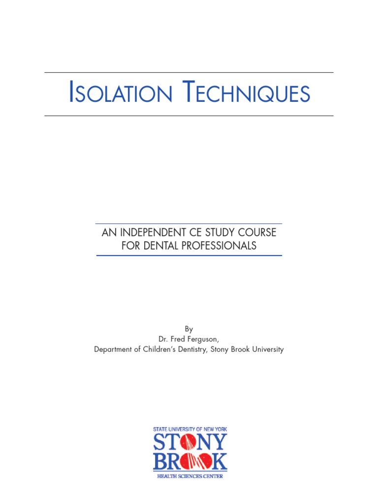 Isolation Techniques PDF Dentistry Tooth