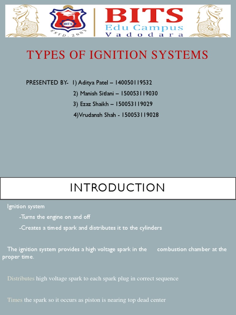 TYPES OF IGNITION SYSTEMS IN IC ENGINE Ignition System Distributor