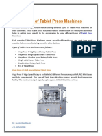 Types of Tablet Press Machines
