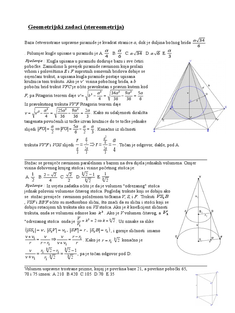 Geometrijski Zadaci Iz Matematike | PDF