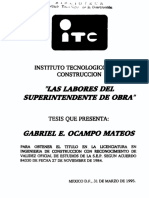 Lo Que Hace El Superintendente de Obra PDF