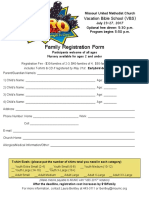 Family/Evening VBS Registration Form - 2017