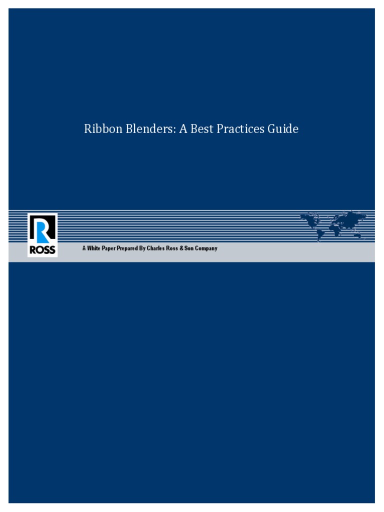 Ribbon Blenders A Best Practices Guide PDF Belt (Mechanical