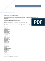 Adjectives and Prepositions Matching Guide