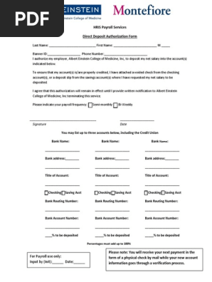 Direct Deposit Form