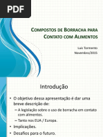 borracha contato alimentos