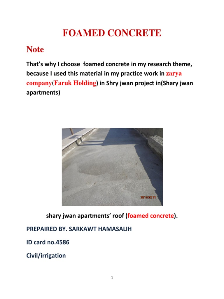 FOAMED CONCRETE.pdf Concrete Foam