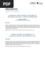 História Do Tempo Presente, Ditaduras de Segurança Nacional e Arquivos Repressivos