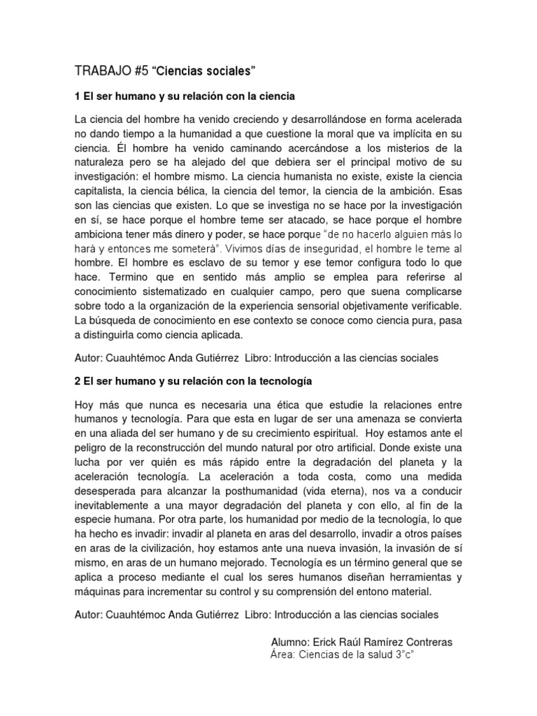 El ser humano y la ciencia social | PDF | Science | Sociedad