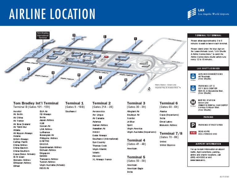 LAX Airline Location Map | PDF | Los Angeles International Airport ...