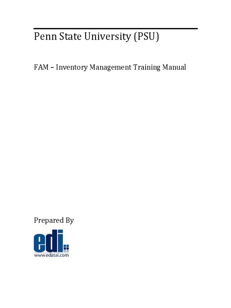 PSU Inventory Management Training Manual | PDF | Inventory | Icon ...