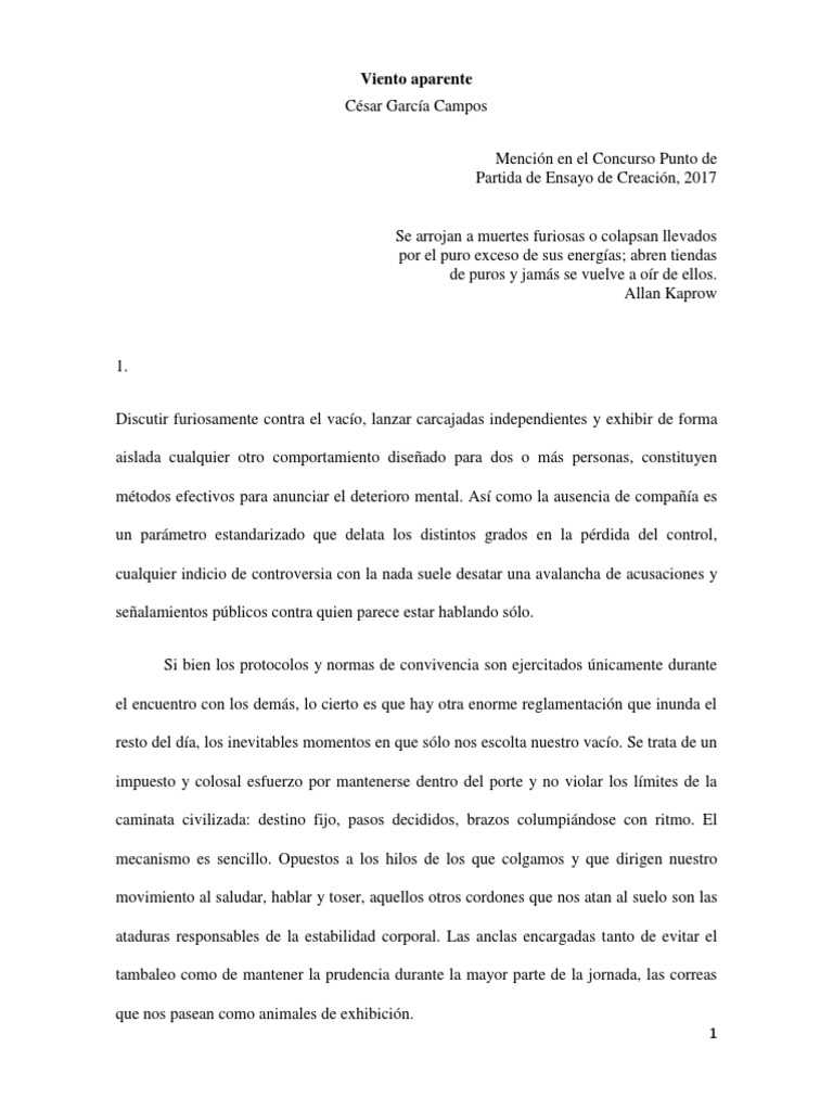 Viento Aparente César García Campos PDF Especies Percepción