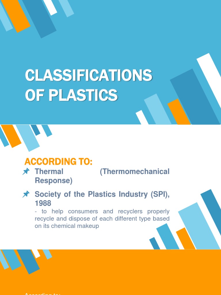 Classifications of Plastics | PDF | Polystyrene | Polyethylene