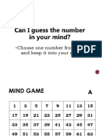 Choose One Number From 1-63 and Keep It Into Your Mind