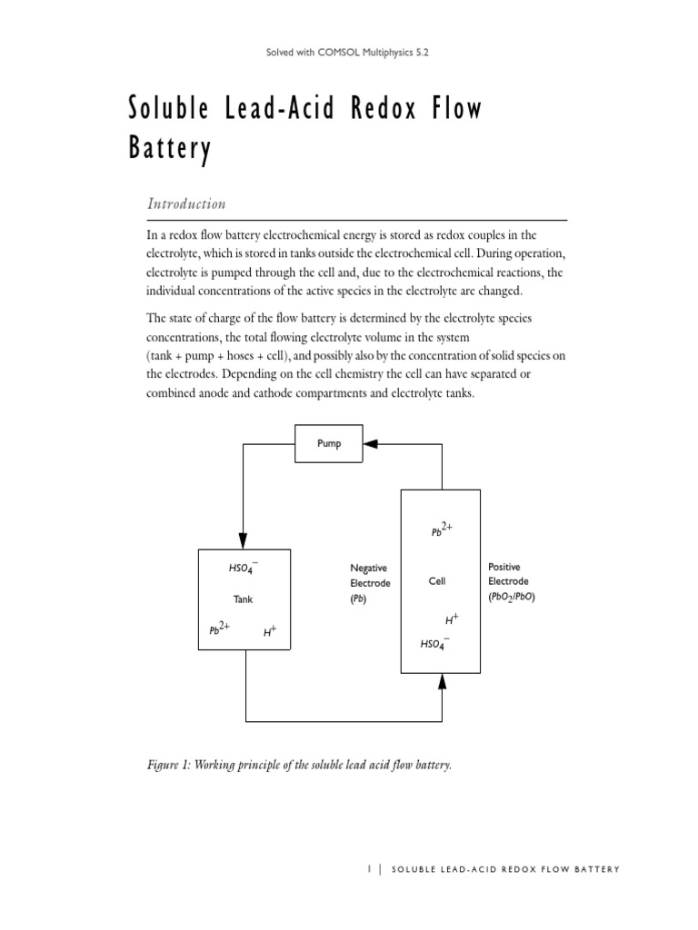 Soluble LeadAcid Redox Flow PDF Electrochemistry Battery