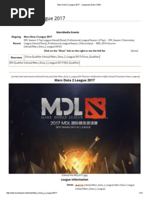 Mars Dota 2 League 2017 Liquipedia Dota 2 Wiki Windows