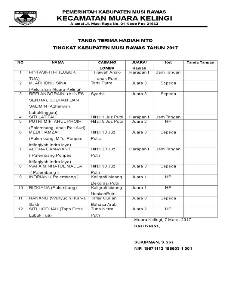 8.tanda Terima Hadiah | PDF