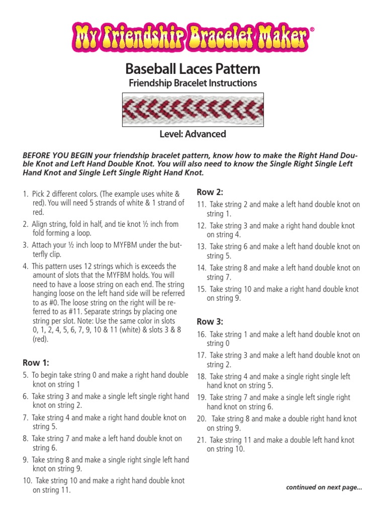 Advanced Baseball Laces Bracelet Guide | PDF | Knot | Leisure