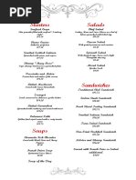 Red Carpet Lunch Menu