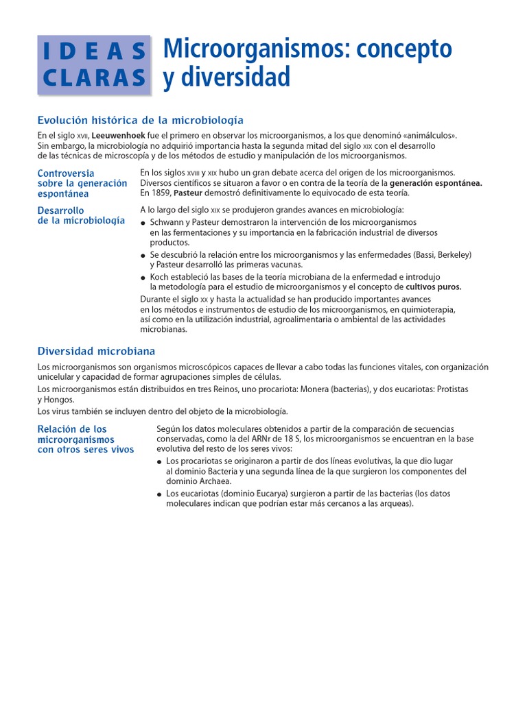 Historia y Diversidad de Microorganismos | PDF | Las bacterias ...