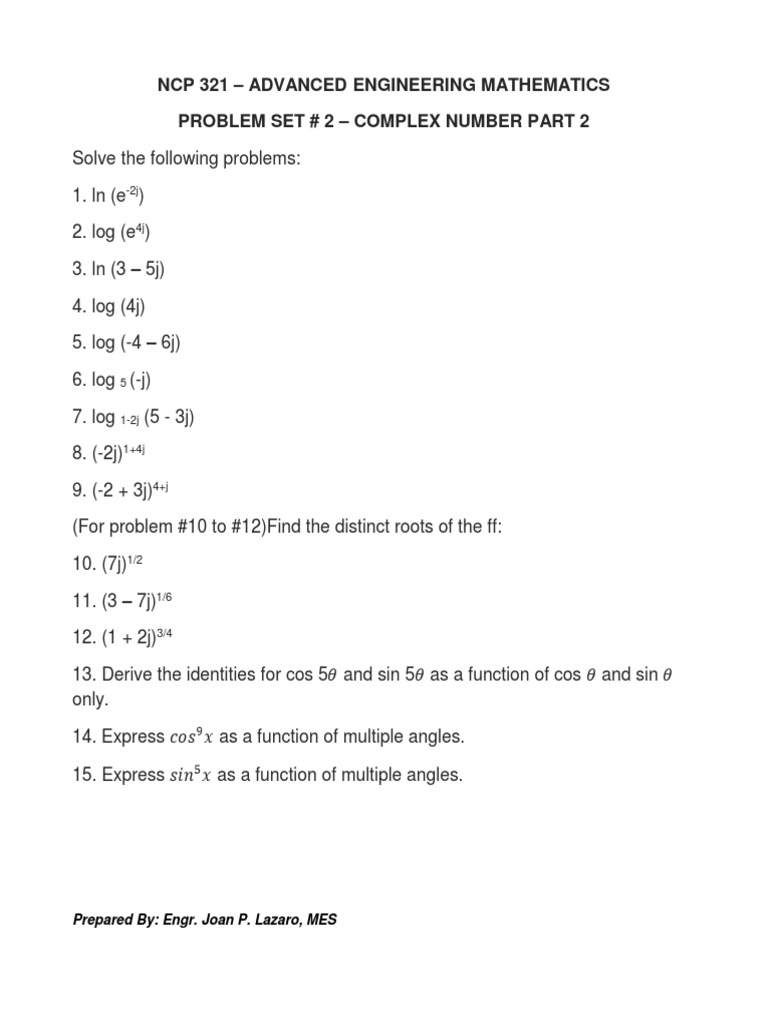 Advance Math Problem Set 2 | PDF
