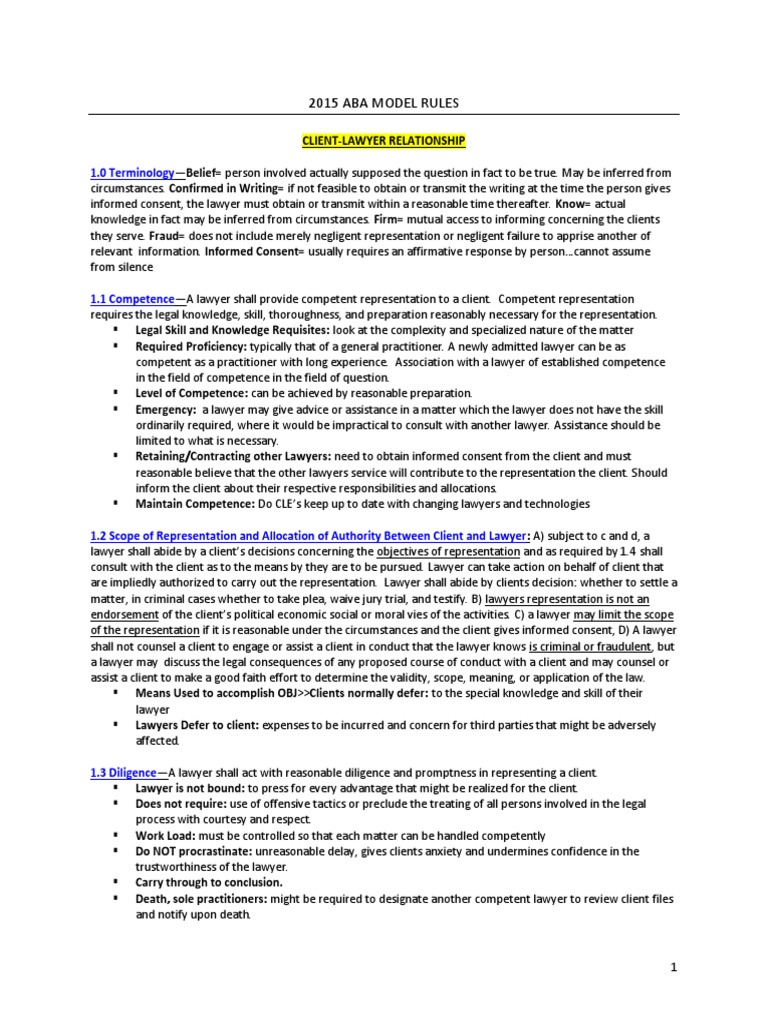 ABA Rules Professionalresponsibility PDF Practice Of Law Lawyer