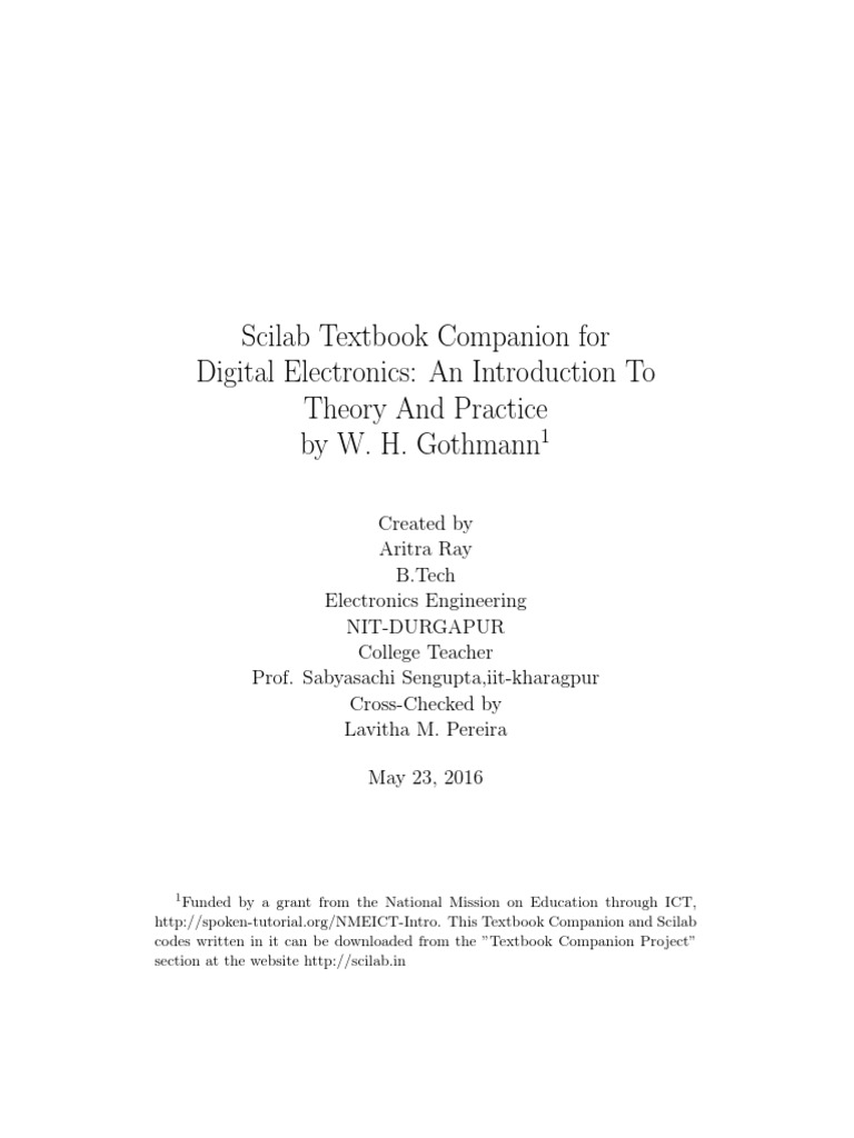 Digital ElectronicsW. H. Gothmann PDF Arithmetic Areas Of