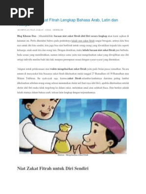 Lafadz Niat Zakat Fitrah Lengkap Bahasa Arab