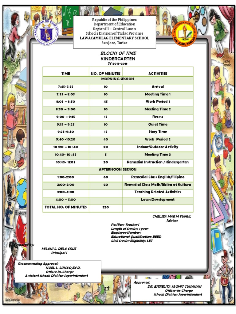 Blocks of Time Kinder Educational Institutions Educational