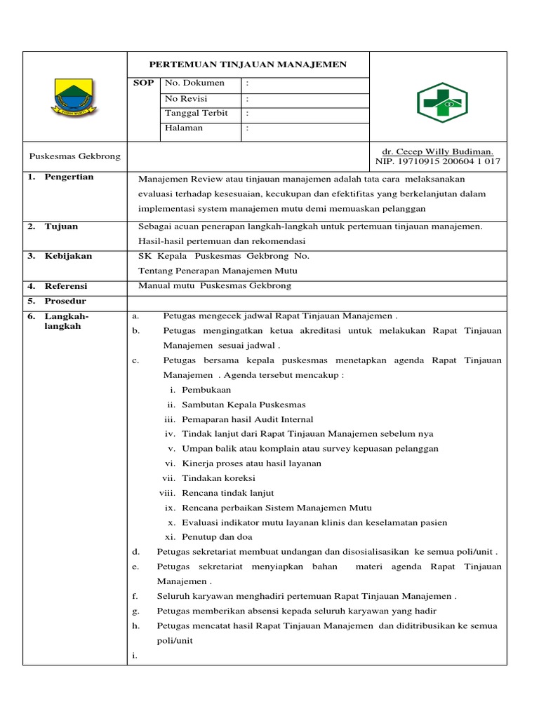 3 1 2 3 Pertemuan Tinjauan Manajemen Docx
