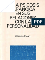 De La Psicosis Paranoica - Jacques Lacan PDF