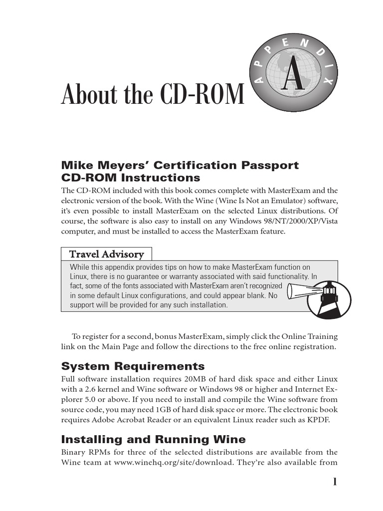 MasterExam CD-ROM Installation Guide | PDF | Linux Distribution ...