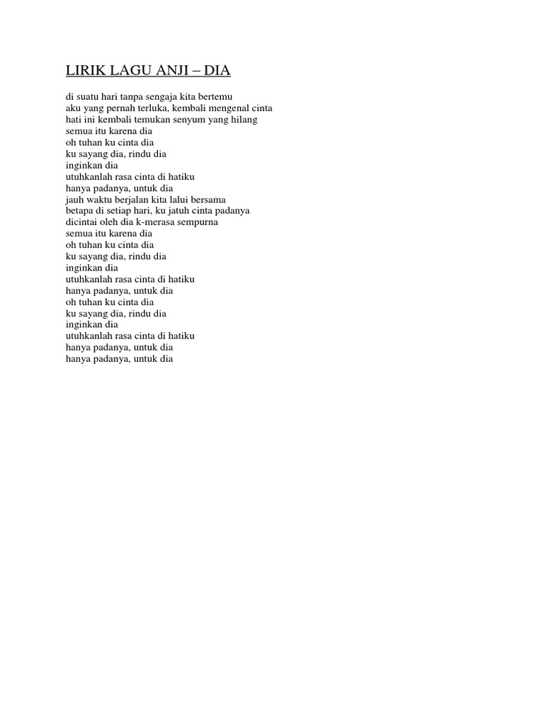 Lirik Lagu Anji | PDF