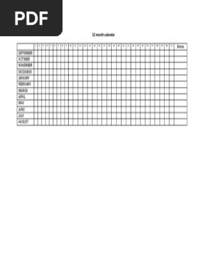 12 Month Calendar