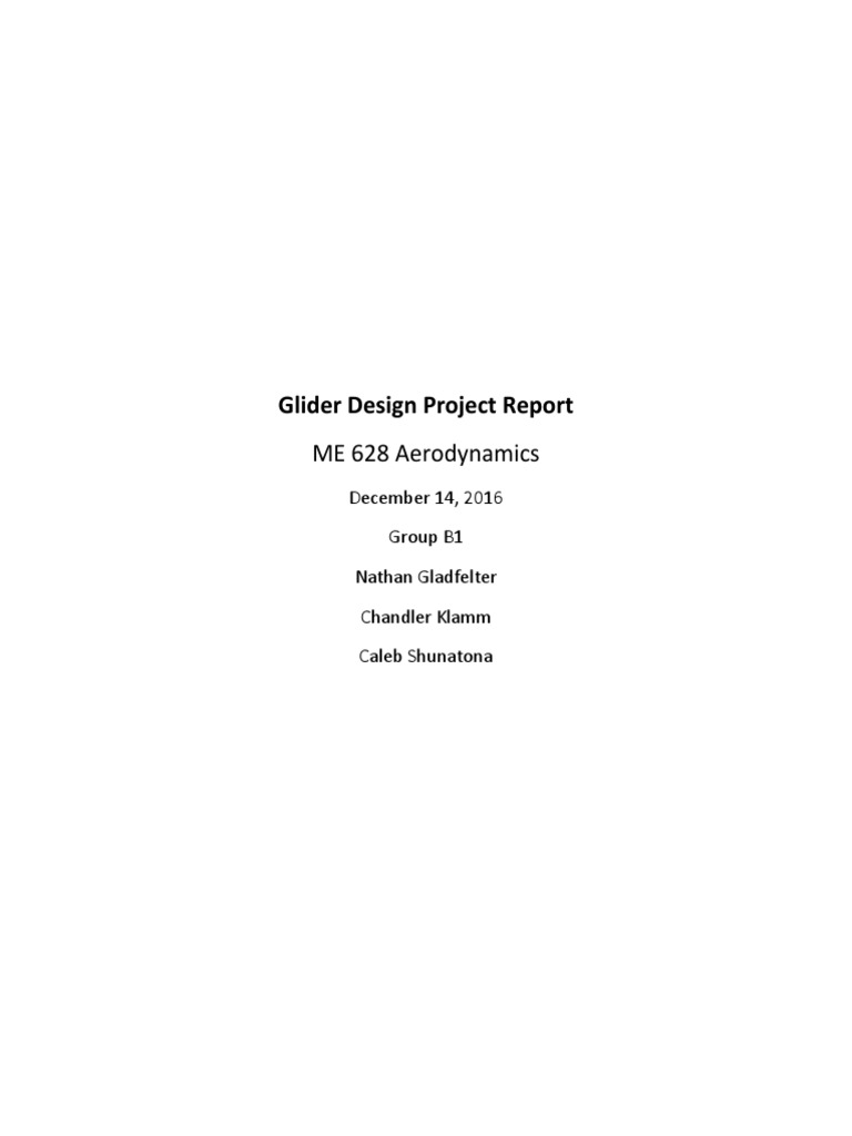 Finished Glider Design Report | PDF | Glider (Sailplane) | Lift (Force)