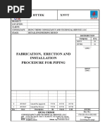 Fabrication Erection and Installation Procedure for Piping