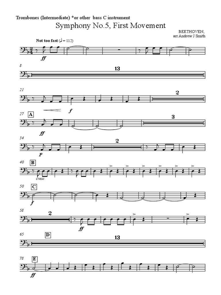Gd1 2 Beethoven Trombones Other Bass C Instrument PDF Trombone